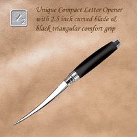 Compact Size Comfort Grip Black Letter Opener