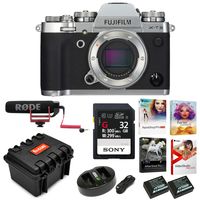 Fujifilm X-T3 Mirrorless 4K 26.1MP Camera Body (Silver) + Rode VideoMic GO + 32GB SF-G Series UHS-II & Hard Case Bundle