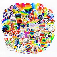 Water Bottle Stickers Gay Pride Stickers 60 pcs Bright Technicolor Rainbow Stickers Car Bike Scooter Suitcase Phone Refrigerator Laptop Cup Motorcycle Walls Bedroom Furniture Stickers(Gay love)