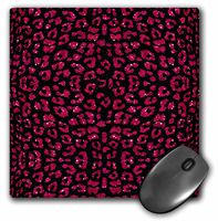 3D Rose"Red and Black Printed Sparkle Leopard Print" Matte Finish Mouse Pad - 8 x 8" - mp_110720_1
