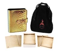 Forged Dice Co Spellbook of Incantations (Mystical Dragon Skin Edition) Spellbook Card Holder & Deck of Dry Erase Cards with Velvet Storage Bag - Storage for D&D Spell Book Monster Magic Item Cards
