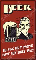 Beer Ugly People Computer Tablet Decal Sticker 3x5 inches