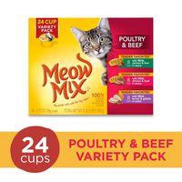 Meow Mix Tender Favorites Wet Cat Food, Poultry & Beef Variety Pack, 2.75 Ounce Cup (Pack of 24)