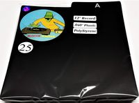 A-Z for LP 12" Vinyl Record Album or Laserdisc ~ 25 Pack BLACK Index Tab Divider Cards Alphabet ABC Screen Printed Dividers ~ Thick 040 Gauge PolyStyrene Plastic Separator Organizer (+1 free dj magnet