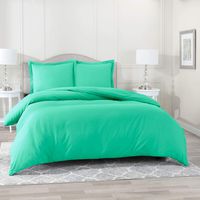 Nestl Bedding Duvet Cover 3 Piece Set - Ultra Soft Double Brushed Microfiber Hotel Collection - Comforter Cover with Button Closure and 2 Pillow Shams, Mint - Full (Double) 80"x90"