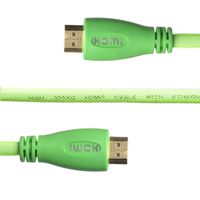 WGGE LED HDMI Cable 2.0 High speed, Nylon braiding, HDMI(19 PIN by copper wire), Gold connectors, Support 4k 1080p 3D TV, Ethernet, Home theater, HDTV, XBOX and set-top boxes (6.6 feet, GREEN)