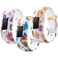 CharmingElf Replacement Bands Compatible for Garmin Vivofit jr Bands and Vivofit jr 2/3 Bands Soft Silicone Adjustable with Buckle Wristbands for Kids Woman Man(Small--180mm, 3PCS Cartoon)