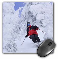 3dRose LLC 8 x 8 x 0.25 Inches Mouse Pad, Skier Big Mountain Resort, Chuck Haney (mp_91624_1)
