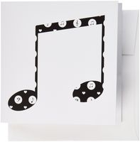 3dRose Black Musical Note music theme art - Greeting Cards, 6 x 6 inches, set of 12 (gc_123407_2)