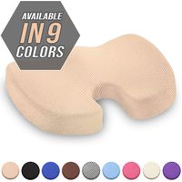Viteps Seat Cushion - Car Seat Butt Pillow, Hip Support for Office Chair and Wheelchair - Coccyx Orthopedic Memory Foam Pad for Tailbone, Sciatica, Back Pain Relief - (Beige)