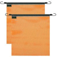 VULCAN Bright Orange Safety Flag with Stretch Cord - 18 Inch x 18 Inch, 2 Pack - Mesh Construction