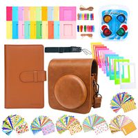 Sunmns Accessories Bundle Kit Set for Fujifilm Instax Mini 90 Instant Film Camera, Accessory Include Case, Album, Stickers, Photo Frames, Hanging Frame, Filter, Strap, Brown