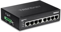 TRENDnet 8-Port Hardened Industrial Gigabit DIN-Rail Switch, 16 Gbps Switching Capacity,IP30 Rated Metal Housing (-40 to 167 ºF),DIN-Rail & Wall Mounts Included, Lifetime Protection, TI-G80