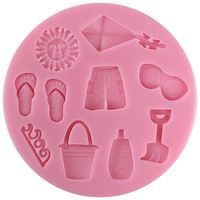 Funshowcase Beach Holiday Candy Silicone Mold for Cake Decorate, Clay, Crafting