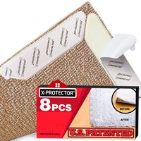 Rug Grippers X-PROTECTOR - NEW 8 pcs Anti Curling Rug Gripper - Rug Pad - Keeps Your Rug in Place & Corners Flat - Carpet Gripper Renewable Gripper Tape - Rug Tape. ORIGINAL BRAND - AVOID THE COPIES!