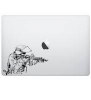 Laptop MacBook Sticker Decal - Soldier Army Navy Military Marines air Force Sticker - Matte Black Skins Stickers