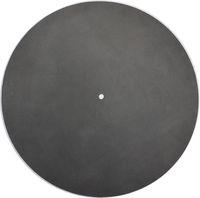 Genuine Leather Turntable Platter Mat - Charcoal Gray Suede