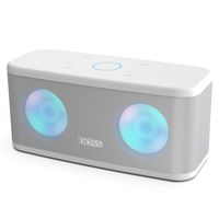 DOSS SoundBox Plus Portable Wireless Bluetooth Speaker with HD Sound and Deep Bass, Wireless Stereo Pairing, Built-in Mic, 20H Playtime, Portable Wireless Speaker for Phone, Tablet, TV, and More-White