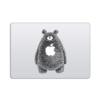 Laptop Stickers MacBook Decal - Removable Vinyl w/Glowing Apple Logo Diecut - Animal Bear Decal Doodle Black Sticker Skin for MacBook Air Pro 13 15 inch Mac Retina Best Decorative Sticker by Artsybb
