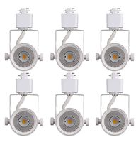 Cloudy Bay 8W 4000K Cool White Dimmable LED Track Light Head,CRI90+ True Color Rendering Adjustable Tilt Angle Track Lighting Fixture,40° Angle for Accent Retail,White Finish,Halo Type- Pack of 6