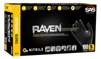 SAS Safety 66516 Nitrile Raven Powder-Free Disposable Glove, Small (Pack of 1000)