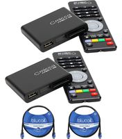 Micca Speck G2 1080p Full-HD Ultra Portable Digital Media Players (2-Pack) Bundle with Blucoil 2-Pack of 8-FT HDMI Cables