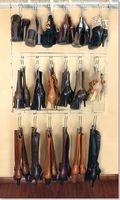 Deluxe 12-Pair Hanging Boot Storage - Double Decker Boot Caddy Hangs up to 18 Pairs (Boot Organizer, Boot Hanger, Boot Storage System) (Silver Rack System with 12 Boot Hangers)