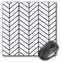 3dRose Black and white herringbone pattern - arrow feather design - Mouse Pad, 8 by 8 inches (mp_179812_1)