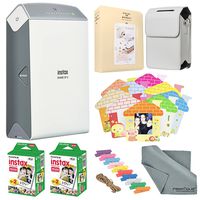 Fujifilm Instax Share Smartphone Printer SP-2 (Silver) with Instant Film (40 Sheets) and Custom Designed Fashion Case and FiberTique Cloth