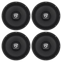 4 Rockville RM108PRO 10" 2400 Watt 8-Ohm SPL Car Midrange Mid-Bass Pro Speakers