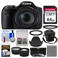 Canon PowerShot SX540 HS Wi-Fi Digital Camera with 64GB Card + Case + Battery + 3 Filters + Hood + Tele/Wide Lens Kit