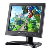 KALESMART 8 inch Portable IPS LCD Security Monitor with 1024x768 Resolution Display, 4:3 IPS HD Color Video Screen Support USB AV BNC HDMI VGA Input