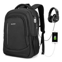 BAIGIO Travel Backpack College 17 Inch Computer Packsack for Men Women (Black)