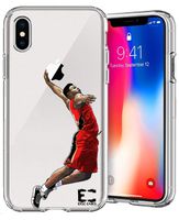Epic Cases iPhone X iPhone Xs Case Ultra Slim Thin Light Supports Wireless Charging Microdot Pattern Crystal Clear Basketball Series Soft Transparent TPU Case Cover Apple (Zion, iPhone X)