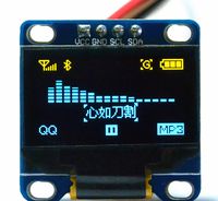 0.96" Inch I2c IIC Serial OLED LCD LED Module 12864 128X64 for Arduino Display Raspberry PI 51 Msp420 Stim32 SCR (Blue&Yellow)
