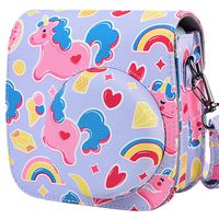 Protective & Portable Case Compatible with Fujifilm Instax Mini 9 8 8+ Instant Film Camera with Accessory Pocket and Adjustable Strap - Pink Unicorn by SAIKA