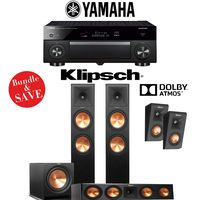 Klipsch RP-280F 3.1.2-Ch Reference Premiere Dolby Atmos Home Theater Speaker System with Yamaha AVENTAGE RX-A1080 7.2-Channel 4K Network A/V Receiver
