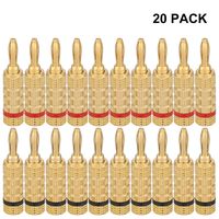 WGGE WG-3333 24k Gold Plated Speaker Banana Plugs-Closed Screw Type (10 Pairs (20 PLUGS))
