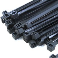 25-Pack Heavy Duty 14 Inches (50lbs) Zip Cable Tie Down Strap Wire UV Black Nylon Wrap