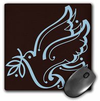3dRose LLC 8 x 8 x 0.25 Inches Sweet Dove of Peace Brown and Blue Mouse Pad (mp_20589_1)