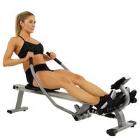 Sunny Health & Fitness Full Motion Rowing Machine with High Weight Capacity, LCD Monitor and Aluminum Slide Rail - SF-RW5727