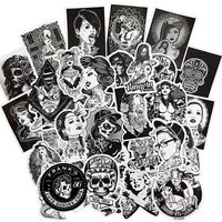 Beyong Cool Tattoo Decals Bumper Stickers Perfect to Car Motorcycle Bicycle Skateboard Helmet Laptop (Black and White Sticker 68 Pcs)