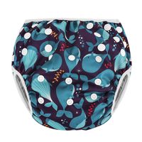 Zooawa Baby Reusable Swim Diaper, Washable One Size Adjustable Training Swimsuit Diaper Swim Underwear for Infant Toddler, Whale