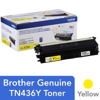 Brother Genuine Super High Yield Toner Cartridge, TN436Y, Replacement Yellow Toner, Page Yield Up To 6,500 Pages, Amazon Dash Replenishment Cartridge, TN436
