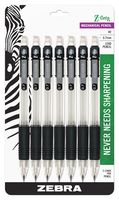 Zebra Z-Grip Mechanical Pencil, 0.7mm Point Size, HB #2 Graphite, Black Grip, 7-Count