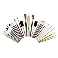 All Purpose Paint Brush Value Pack - Great with Acrylic, Oil, Watercolor, Gouache (30 Brushes)