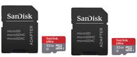 SanDisk Ultra 32GB microSDHC UHS-I Card with Adapter, Grey/Red, Standard Packaging (SDSQUNC-032G-GN6MA), 2-Pack