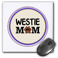 3dRose 8 x 8 x 0.25 Inches Mouse Pad, Westie Dog Mom (mp_151835_1)