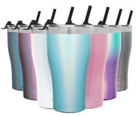 Simple Modern 22oz Slim Cruiser Tumbler with Straw & Closing Lid Travel Mug - Gift Double Wall Vacuum Insulated - 18/8 Stainless Steel Water Bottle Shimmer: Aqua Aura