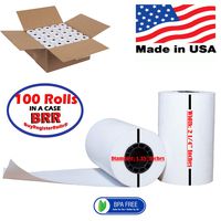 2-1/4" X 50' (100 ROLLS) For Verifone VX520 First Data FD400 Nurit 8000 8020 STP-103 Thermal Paper Rolls BPA Free Made In USA